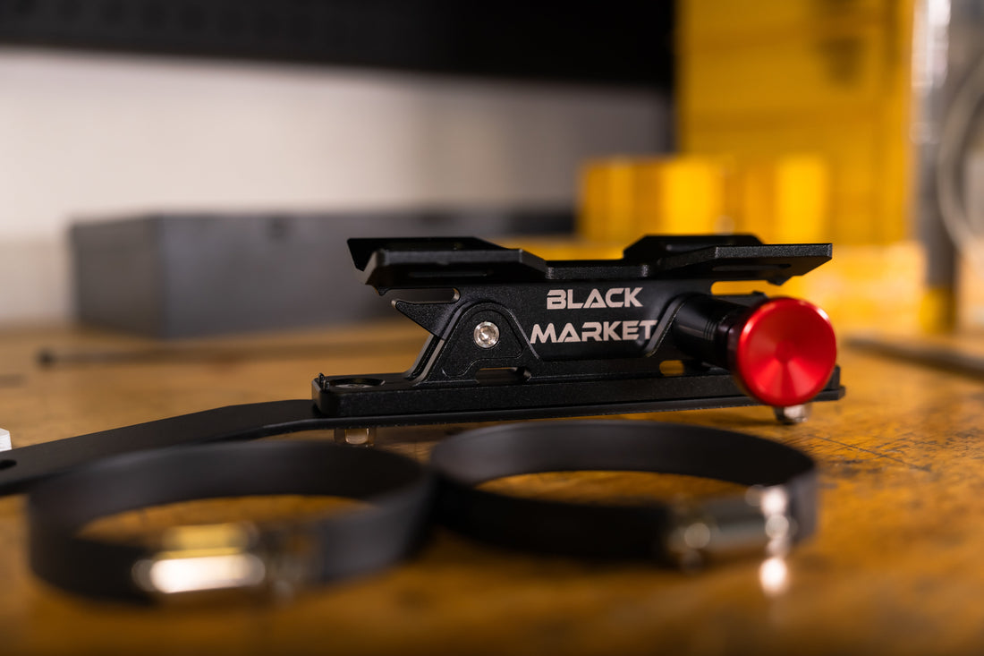 Introducing the A90/A91 Fire Extinguisher Bracket from Black Market Race: Enhance Safety in Your Toyota Supra