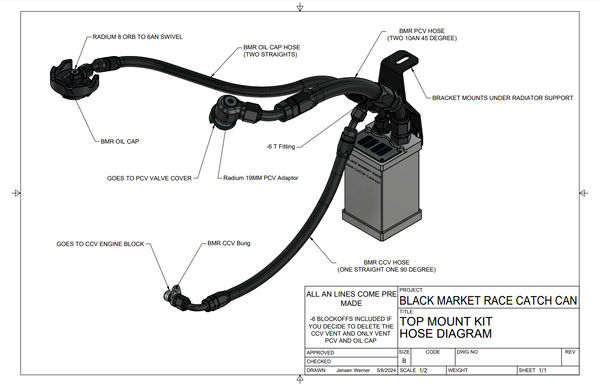 BMR Gen 2 B58 Catch Can Kit