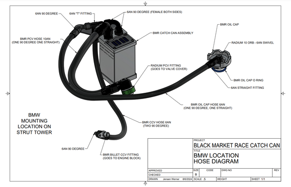 BMR Gen 2 B58 Catch Can Kit